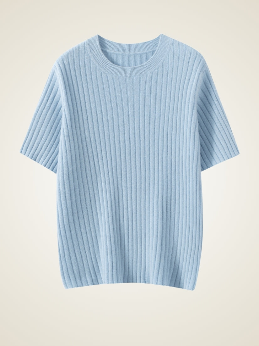 Naralisse - Light Blue Cashmere Top | The Cashmere Studio