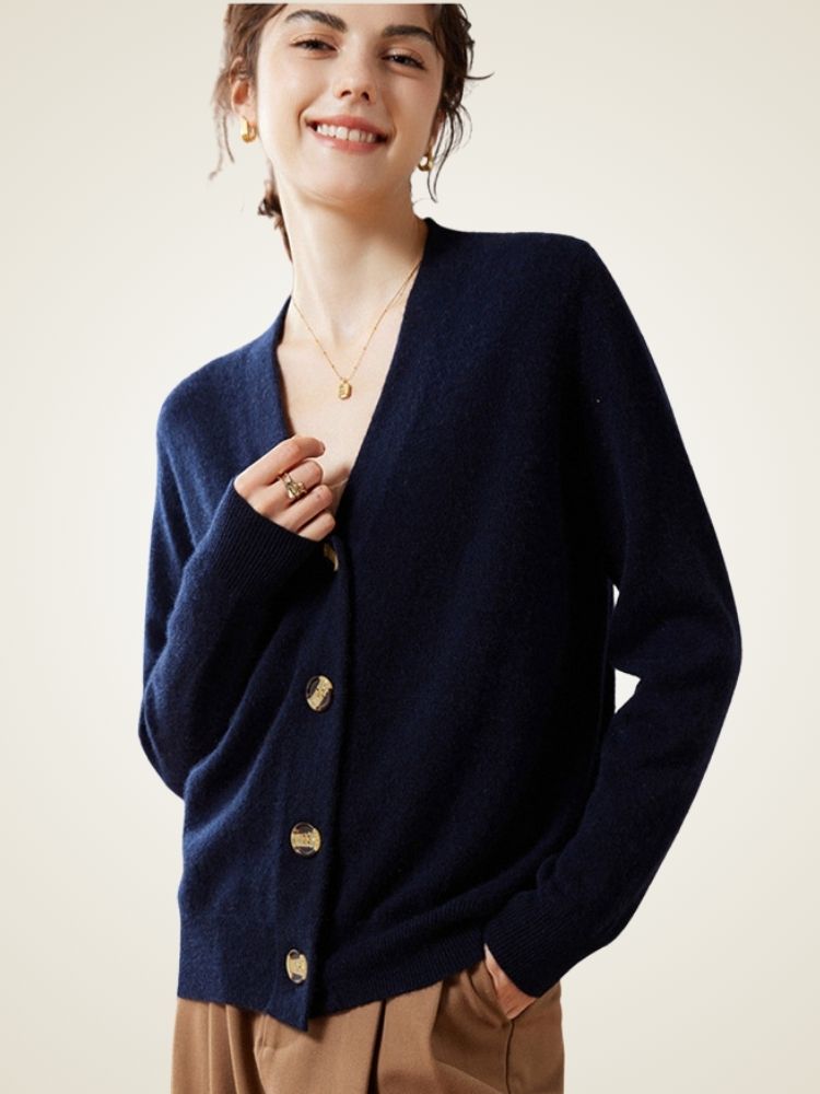 Avi - Classic Cashmere Buttoned Cardigan