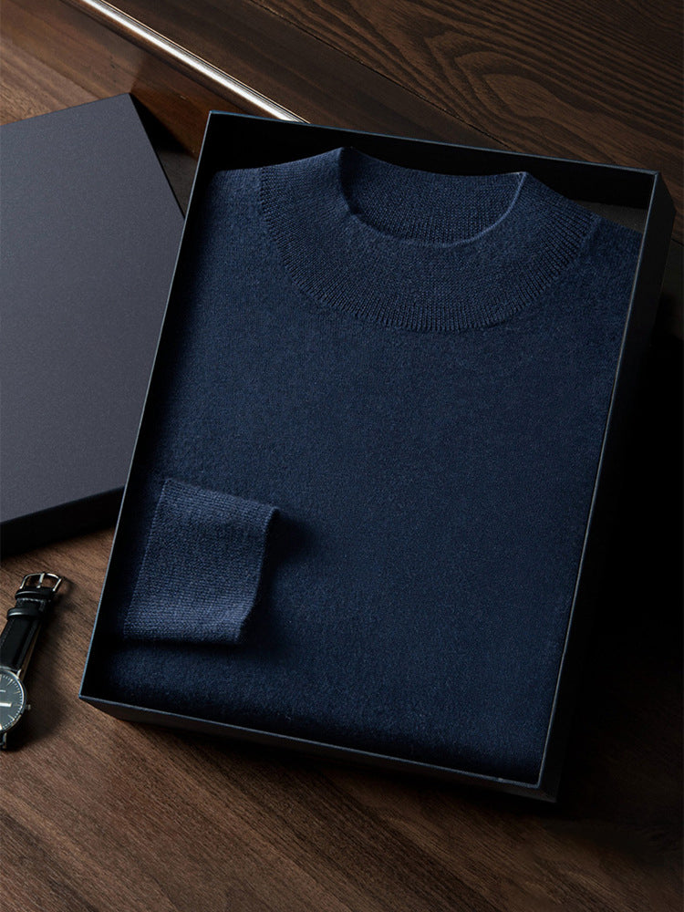 Easton - Navy Cashmere Crewneck Sweater | The Cashmere Studio
