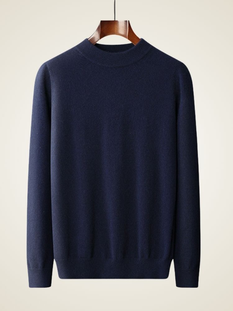 Fletcher - Navy Classic Cashmere Sweater | The Cashmere Studio