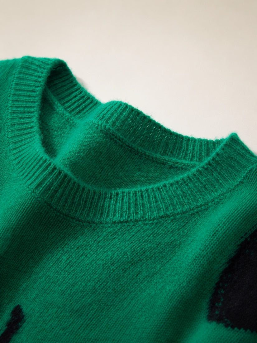 Nirelle - Heart Jacquard Cashmere Sweater | The Cashmere Studio