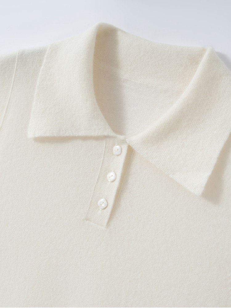 Omirelle - Sleeveless Cashmere Polo Vest | The Cashmere Studio