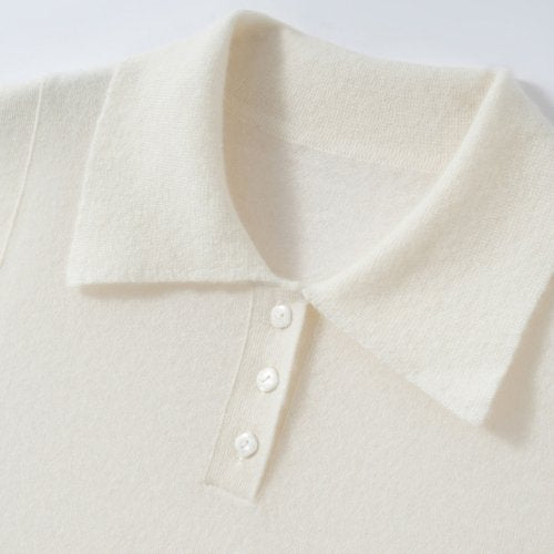 Omirelle - Sleeveless Cashmere Polo Vest | The Cashmere Studio