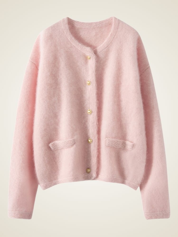 Adassa - Pink Cloud-Soft Cashmere Cardigan | The Cashmere Studio