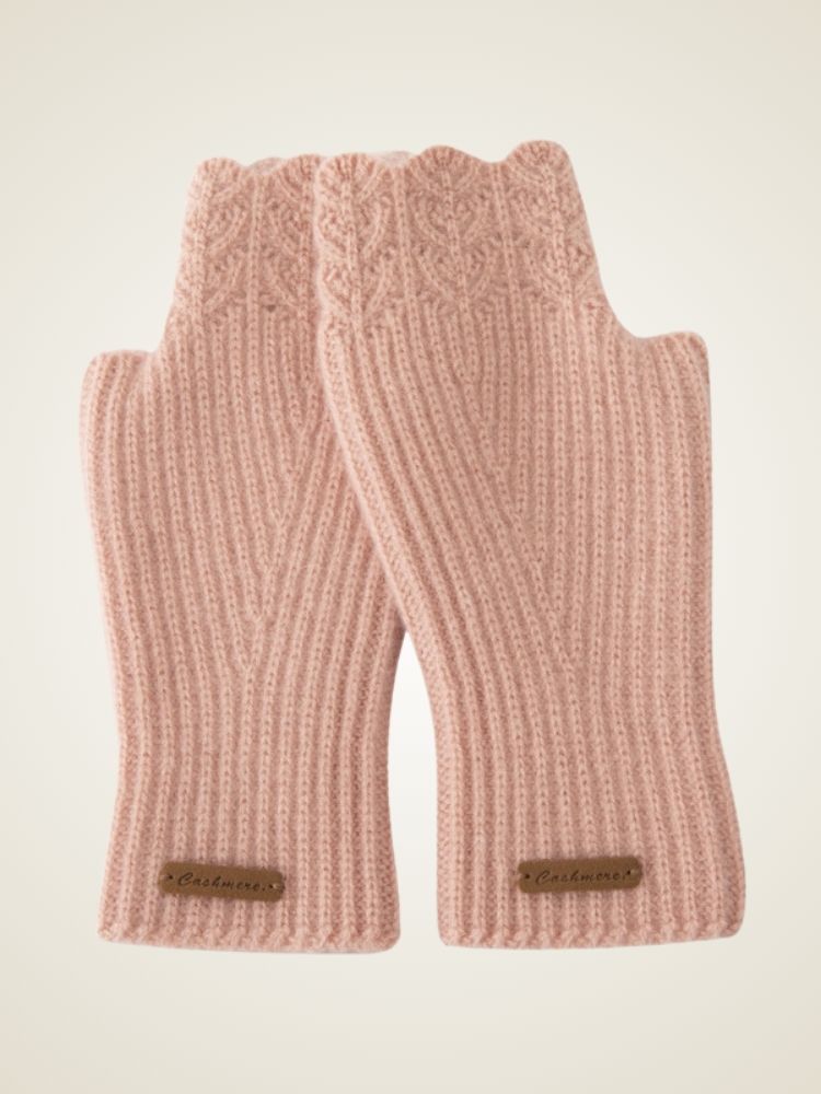 Merida - Pink Cashmere Fingerless Gloves | The Cashmere Studio