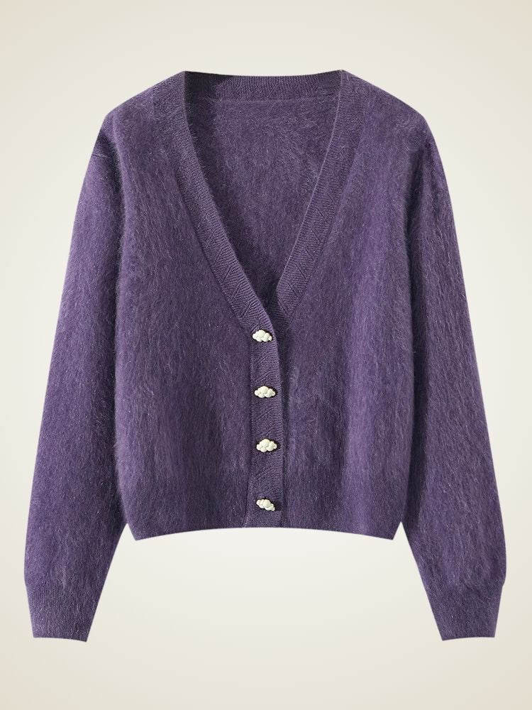 Mahalia - Cloud Button V-neck Cardigan