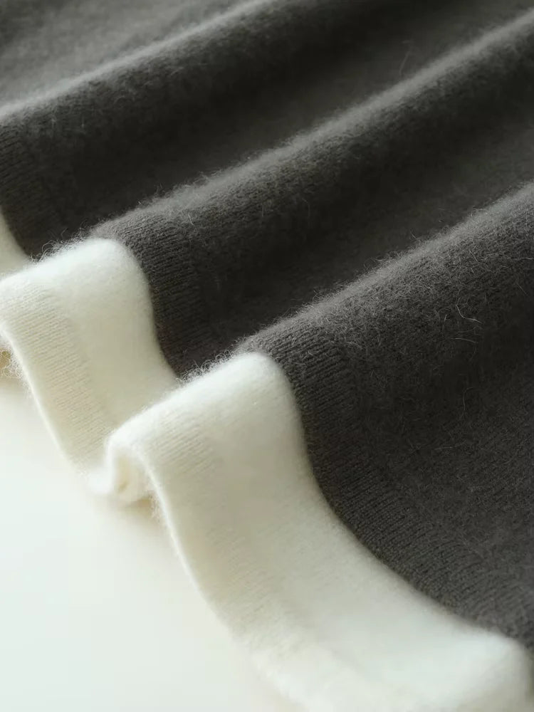 Rachel - Double Crewneck Cashmere Sweater | The Cashmere Studio