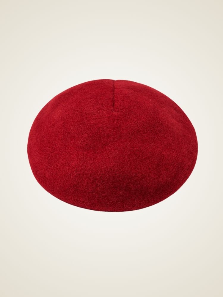 Inara - Red Classic Cashmere Beret | The Cashmere Studio