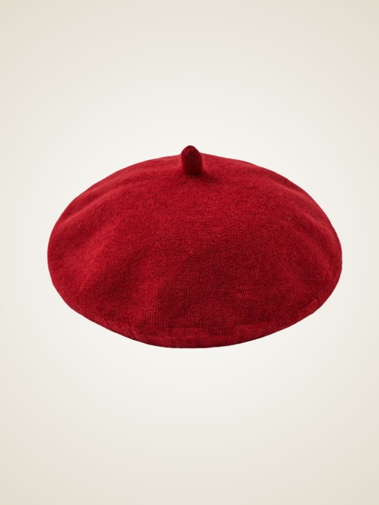 Jaylinn - Red Classic Cashmere Beret | The Cashmere Studio