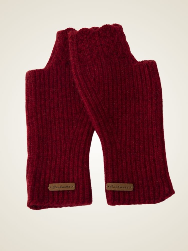 Merida - Red Cashmere Fingerless Gloves | The Cashmere Studio