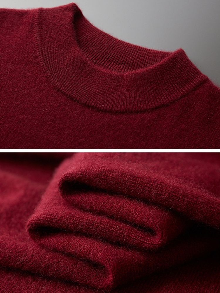 Fletcher - Red Classic Cashmere Sweater | The Cashmere Studio