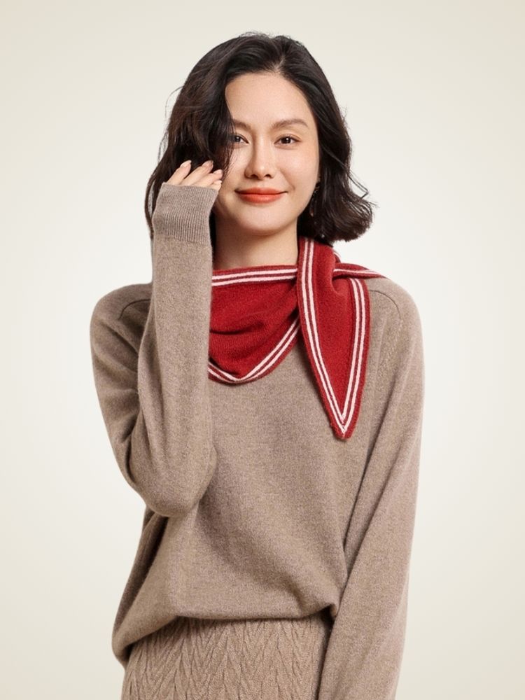 Nayana - Red Mini Cashmere Scarf | The Cashmere Studio