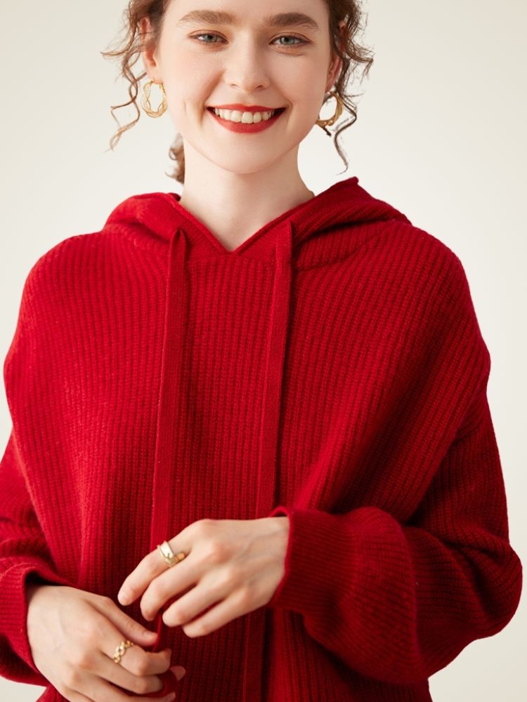 Ardelle - Ribbed Cashmere Hoodie