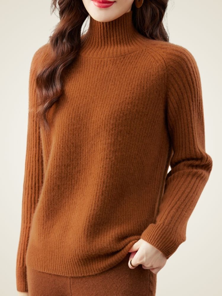 Liora Ribbed Cashmere Turtleneck The Cashmere Studio