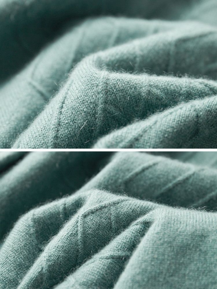 Jett - Sage Green Geometric Cashmere Sweater | The Cashmere Studio