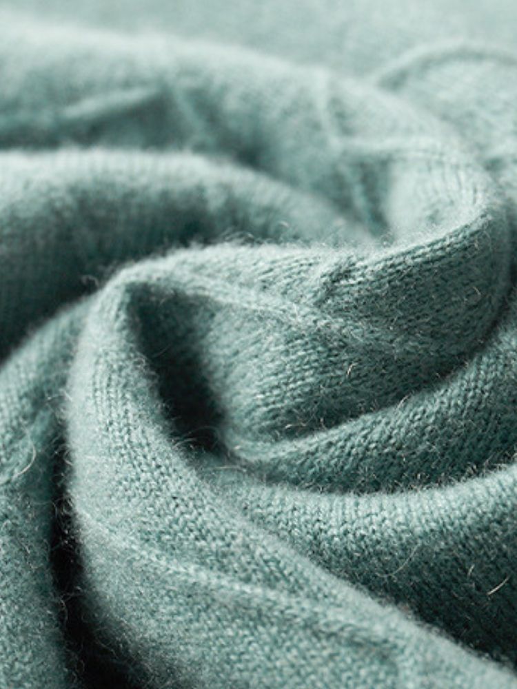 Jett - Sage Green Geometric Cashmere Sweater | The Cashmere Studio