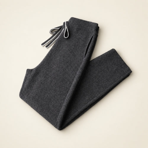 Silian — Dark Gray Relaxed Cashmere Pants | The Cashmere Studio