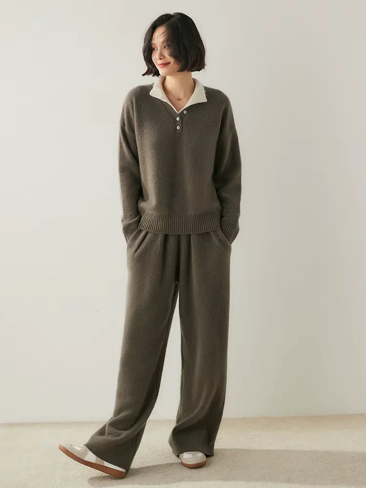 Stella - Double Collar Cashmere Sweater | The Cashmere Studio