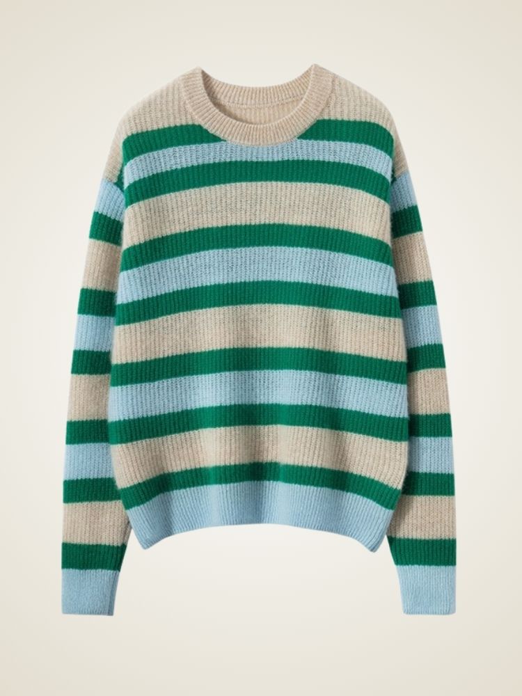 Elyndra - Seaside Stripes Cashmere Sweater | The Cashmere Studio