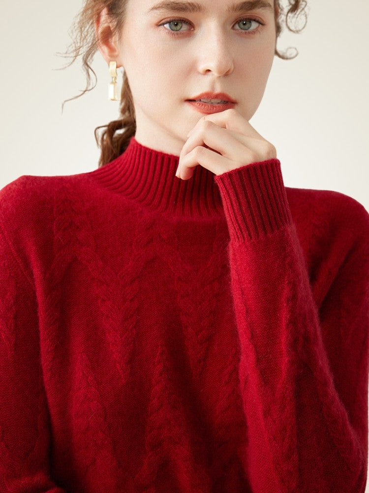 Taniselle - Mock Neck Cashmere Sweater | The Cashmere Studio