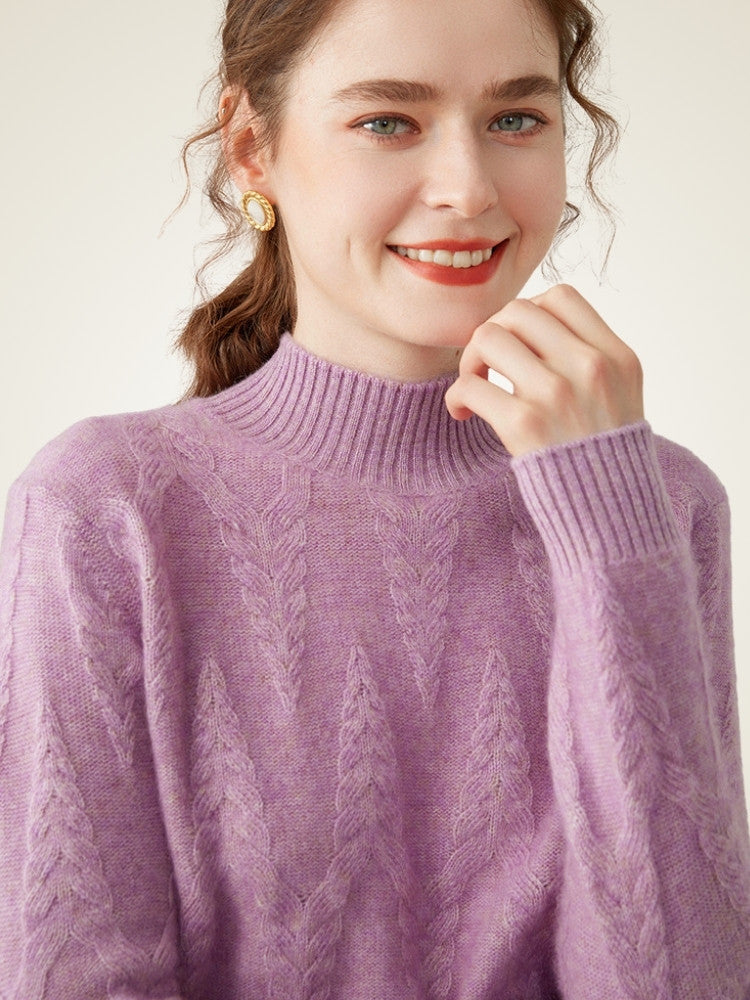 Taniselle - Mock Neck Cashmere Sweater | The Cashmere Studio