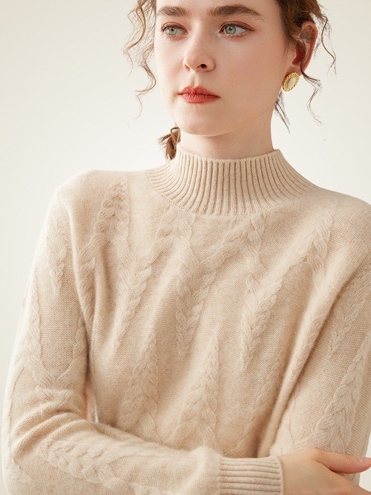 Taniselle - Mock Neck Cashmere Sweater | The Cashmere Studio