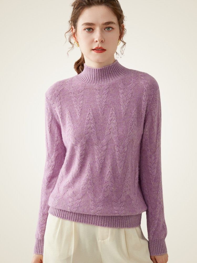 Taniselle - Mock Neck Cashmere Sweater | The Cashmere Studio