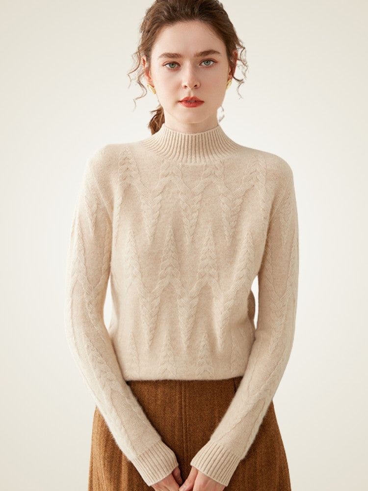 Taniselle - Mock Neck Cashmere Sweater | The Cashmere Studio