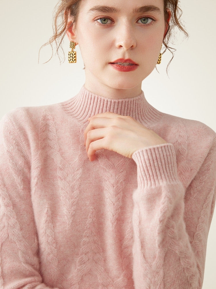 Taniselle - Mock Neck Cashmere Sweater | The Cashmere Studio