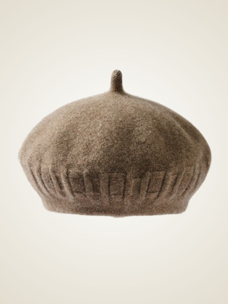 Jaylinn - Taupe Classic Cashmere Beret | The Cashmere Studio