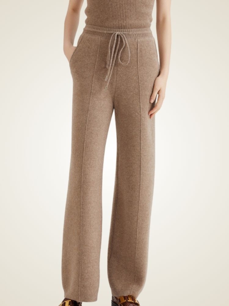 Analisa - Taupe Classic Cashmere Pants | The Cashmere Studio