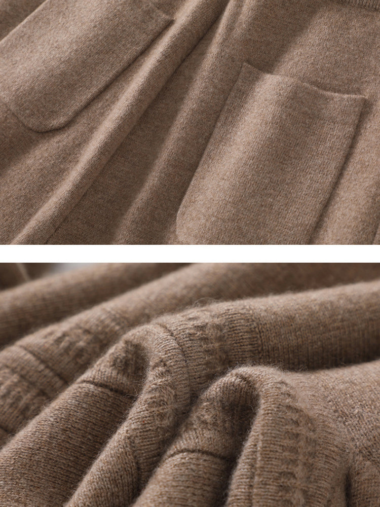 Viana - Taupe Wide-Leg Cashmere Pants | The Cashmere Studio