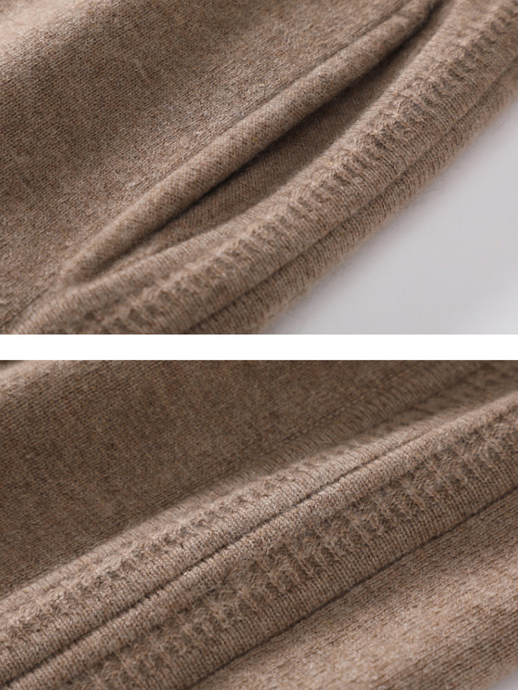 Viana - Taupe Wide-Leg Cashmere Pants | The Cashmere Studio