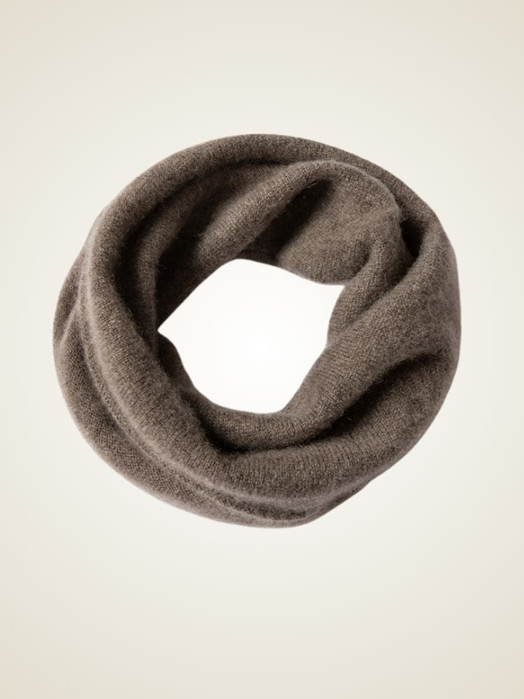 Tahlia - Taupe Classic Cashmere Neck Warmer | The Cashmere Studio