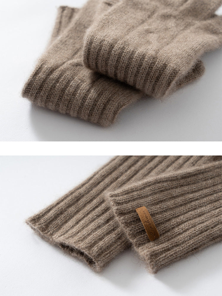Mari - Taupe Classic Cashmere Gloves | The Cashmere Studio
