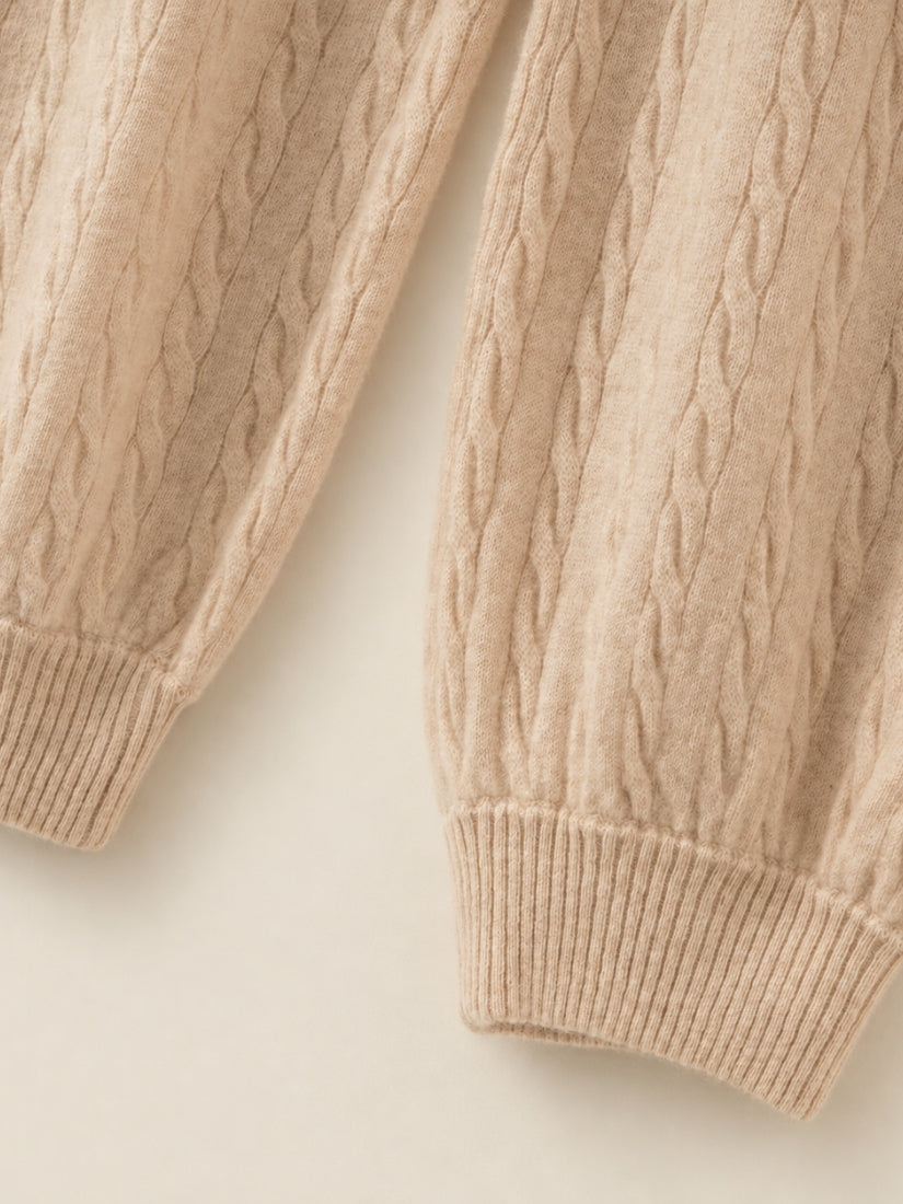 Terelith — Cable-Knit Cashmere Texture Detail | The Cashmere Studio