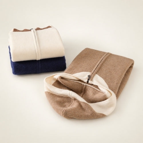 Thelian — Contrast-Hood Zip Cashmere Cardigan | The Cashmere Studio