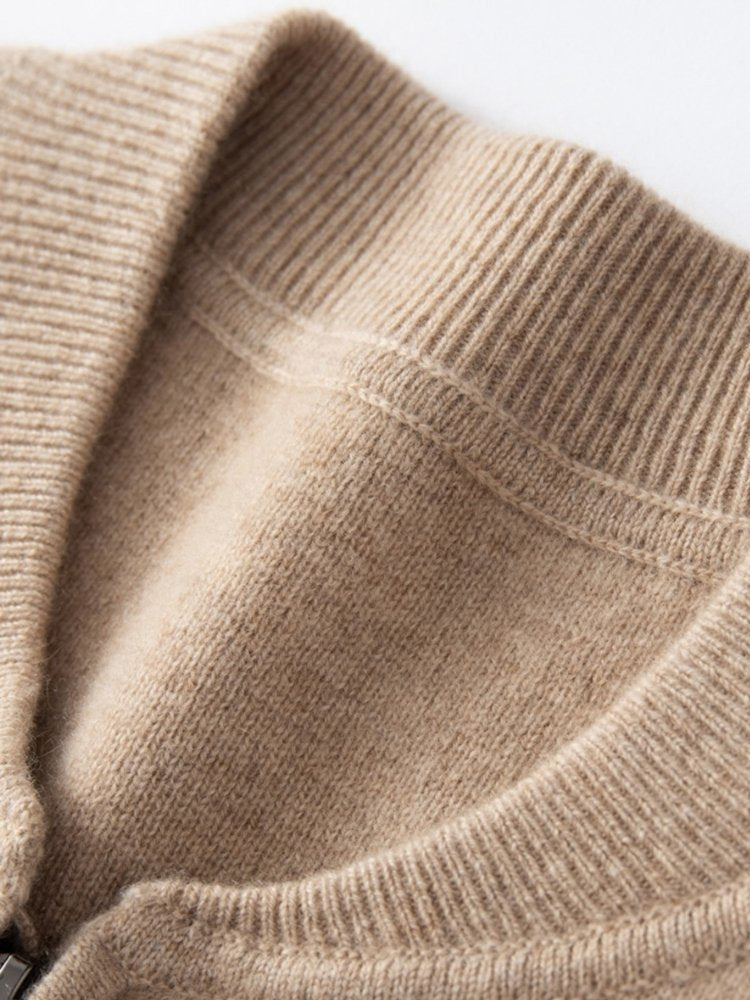 Valen - Cashmere Zip Up Cardigan | The Cashmere Studio