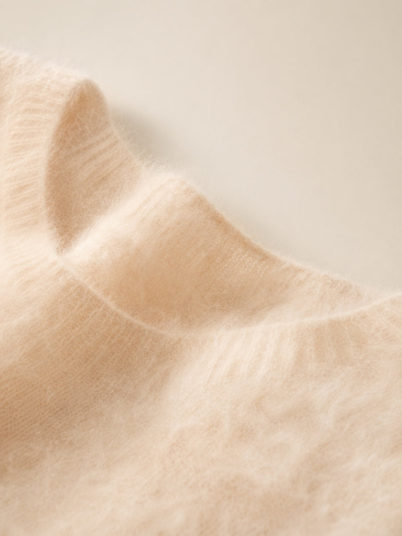 Vanoria - Brushed Cashmere Neckline Detail | The Cashmere Studio