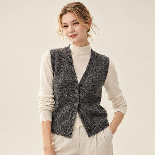 Venyra — V-Neck Cashmere Vest | The Cashmere Studio