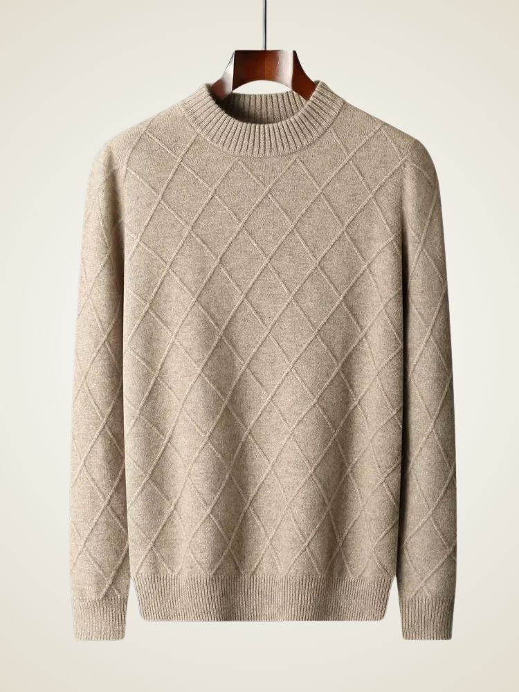 Vincent - Camel Crewneck Cashmere Sweater | The Cashmere Studio