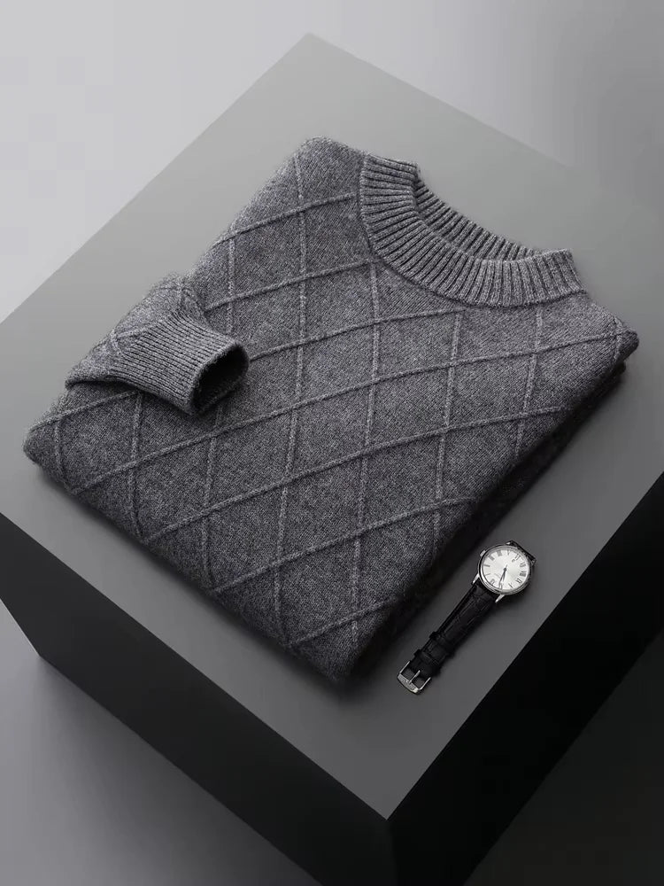 Vincent - Dark Gray Crewneck Cashmere Sweater | The Cashmere Studio