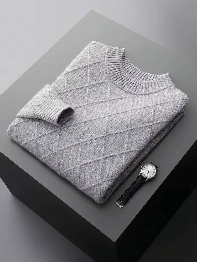 Vincent - Light Gray Crewneck Cashmere Sweater | The Cashmere Studio