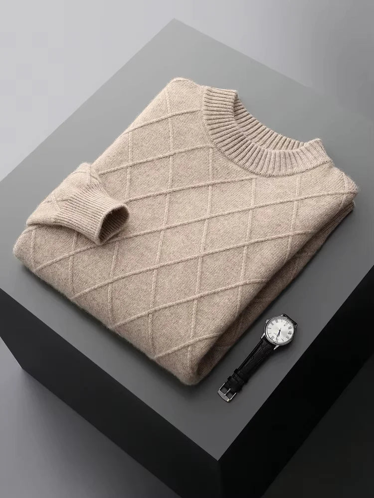 Vincent - Camel Crewneck Cashmere Sweater | The Cashmere Studio