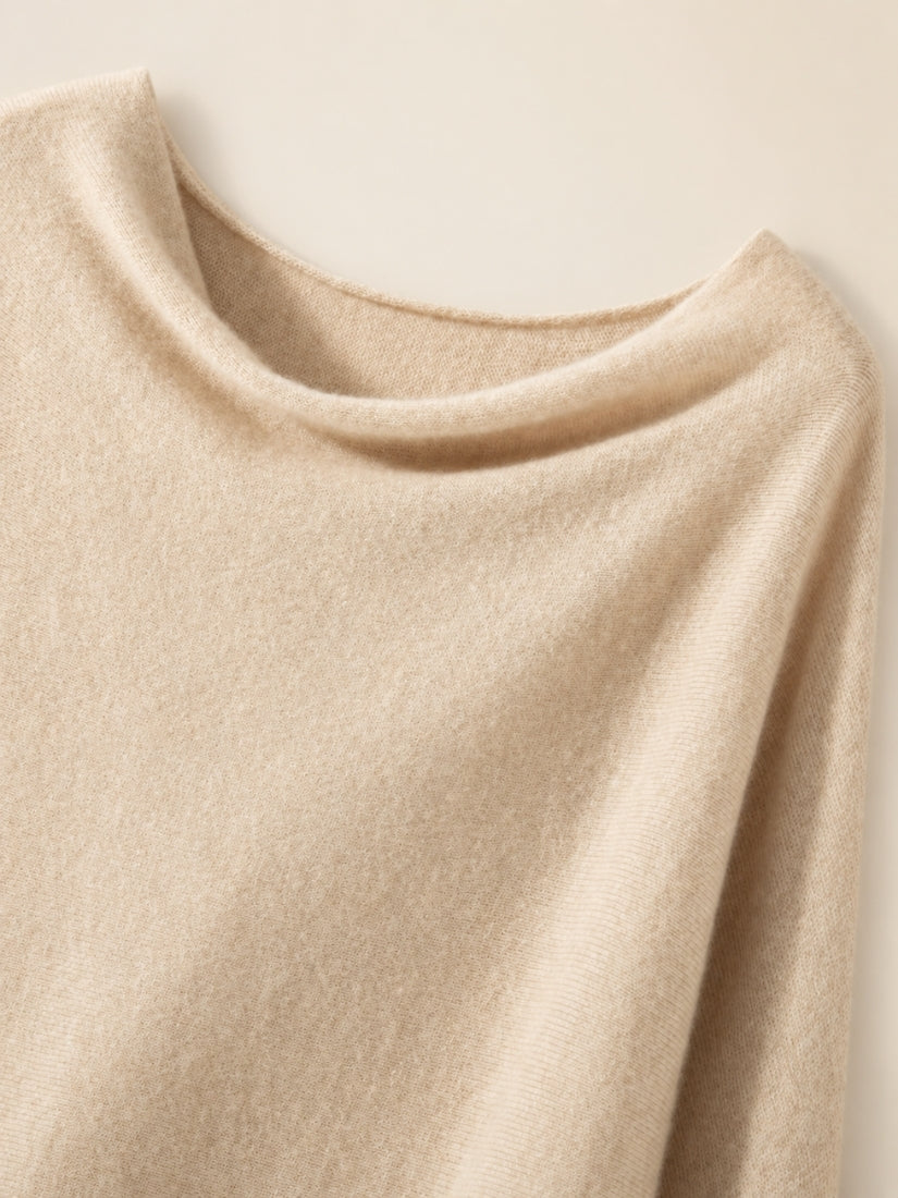 Virellea - Draped Cowl Neck Cashmere Sweater | The Cashmere Studio