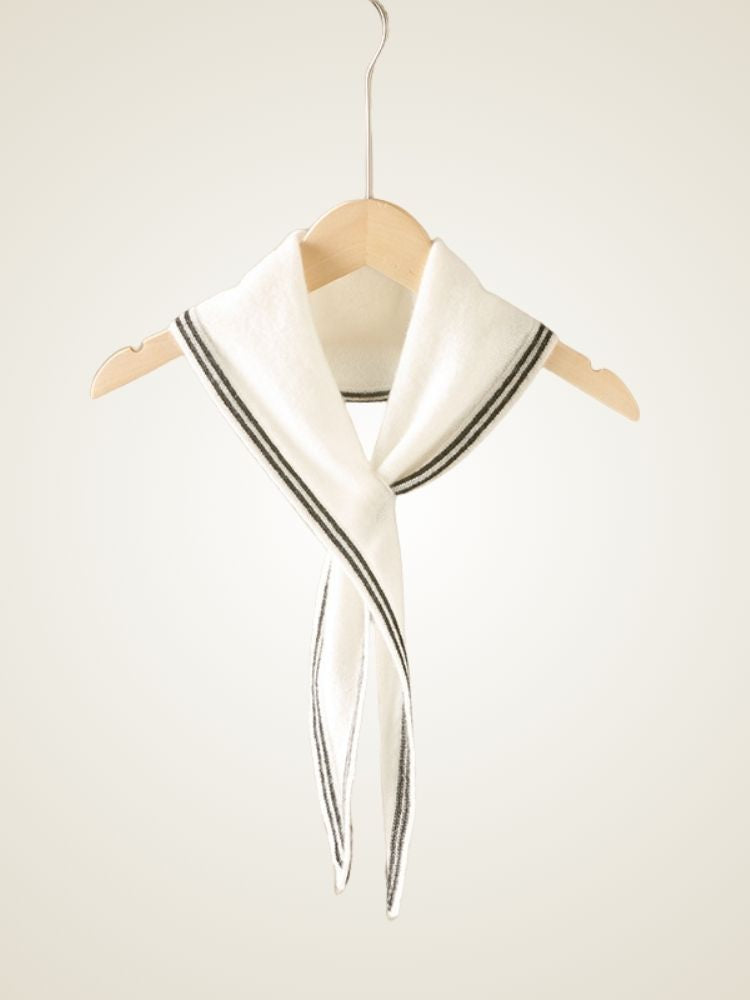 Nayana - White Mini Cashmere Scarf | The Cashmere Studio
