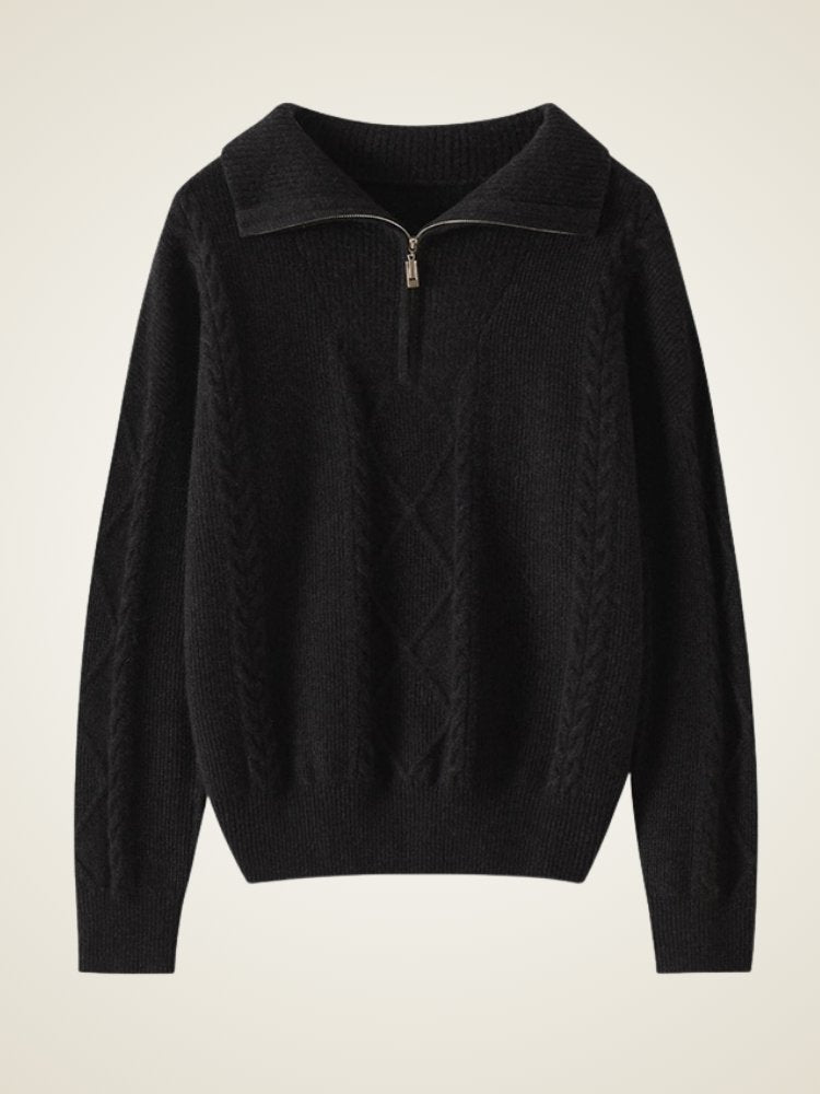 Vilaria - Half-Zip Cashmere Sweater | The Cashmere Studio