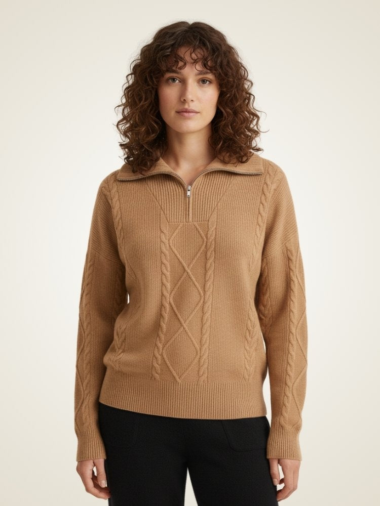 Vilaria - Half-Zip Cashmere Sweater | The Cashmere Studio