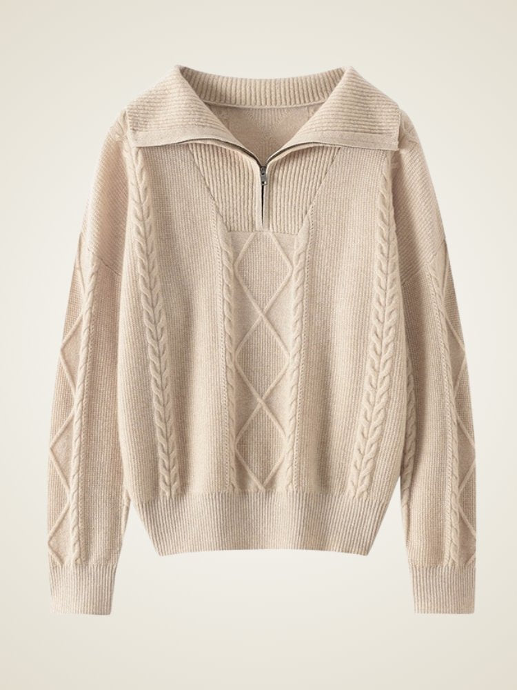 Vilaria - Half-Zip Cashmere Sweater | The Cashmere Studio