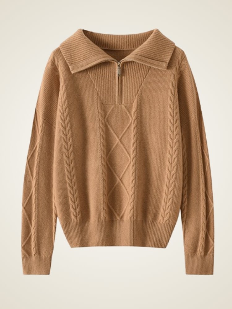 Vilaria - Half-Zip Cashmere Sweater | The Cashmere Studio